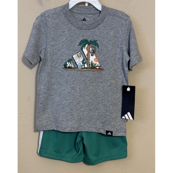 adidas Other - Adidas T-Shirt & Shorts Set Toddler Boys 3T Sports All Day Athletic Outfit NEW